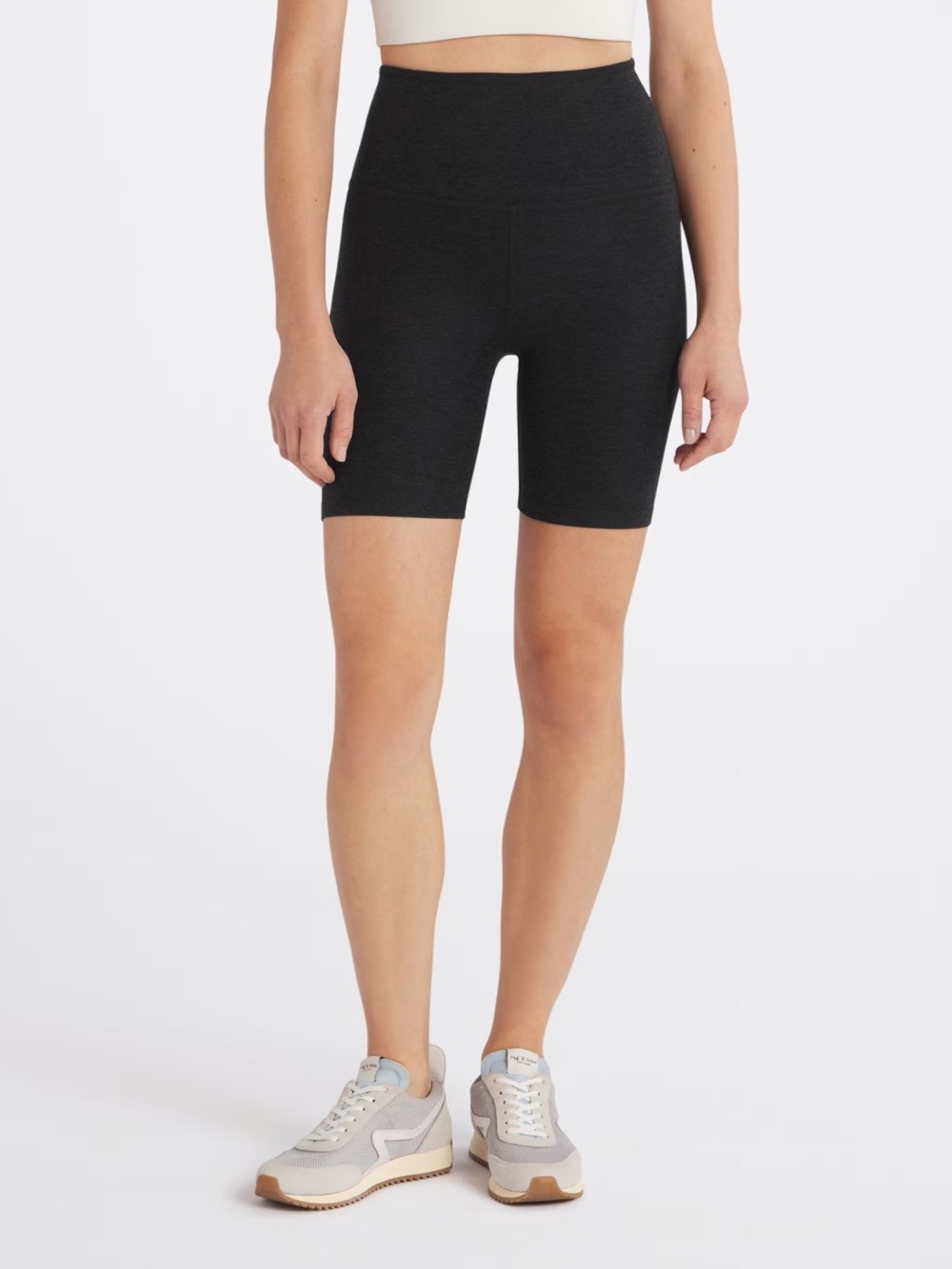 Beyond Yoga Black Spacedye High-Rise 7” Bike Shorts